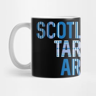 Scotland's Tartan Army, Scottish Saltire Flag Tartan, Scottish Football Slogan Design Mug